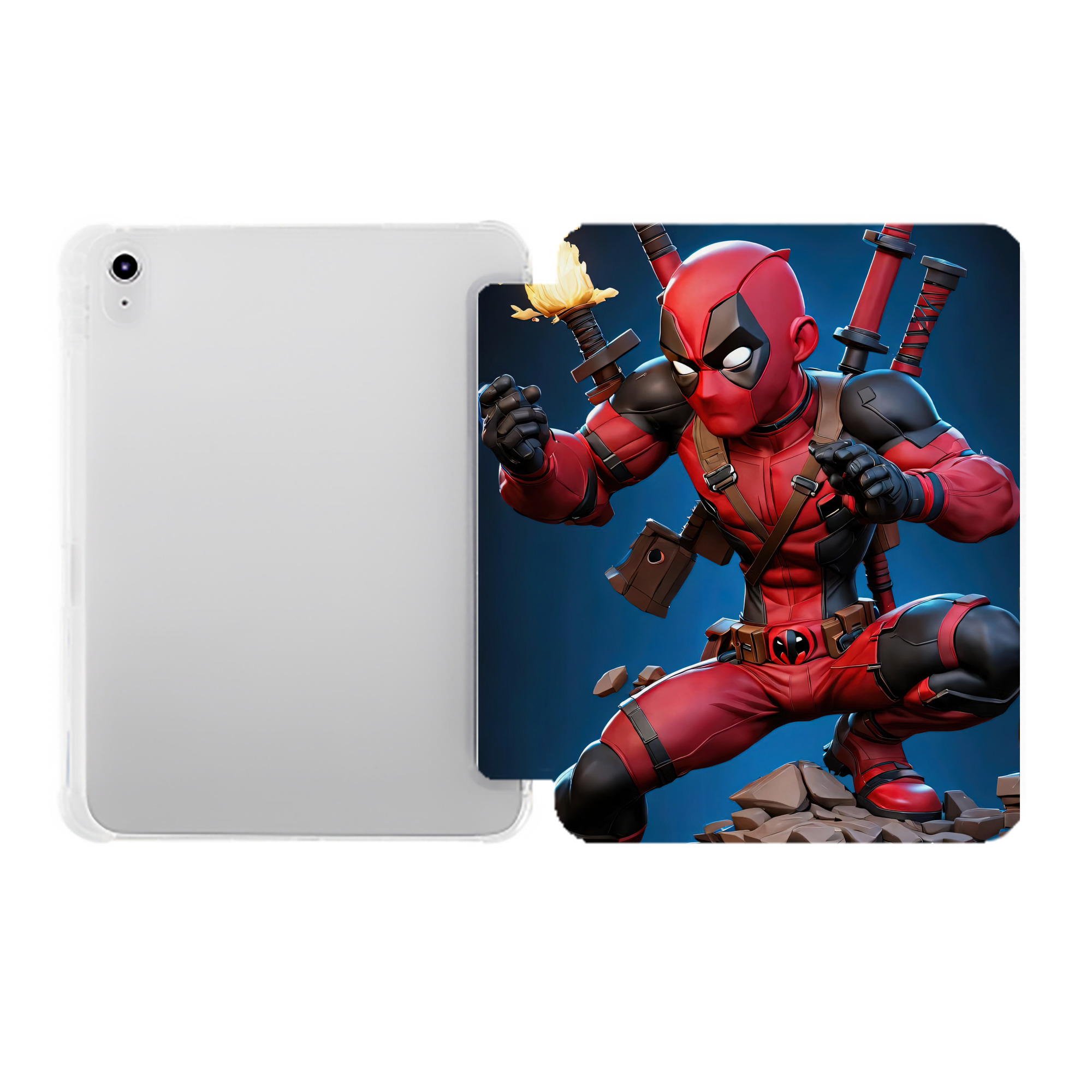 （画像用） Deadpool デッドプール IPad ケース ペン収納付き 三つ折りスタンド PUレザー×シリコン 対応機種9.5/10.5/10.9インチ